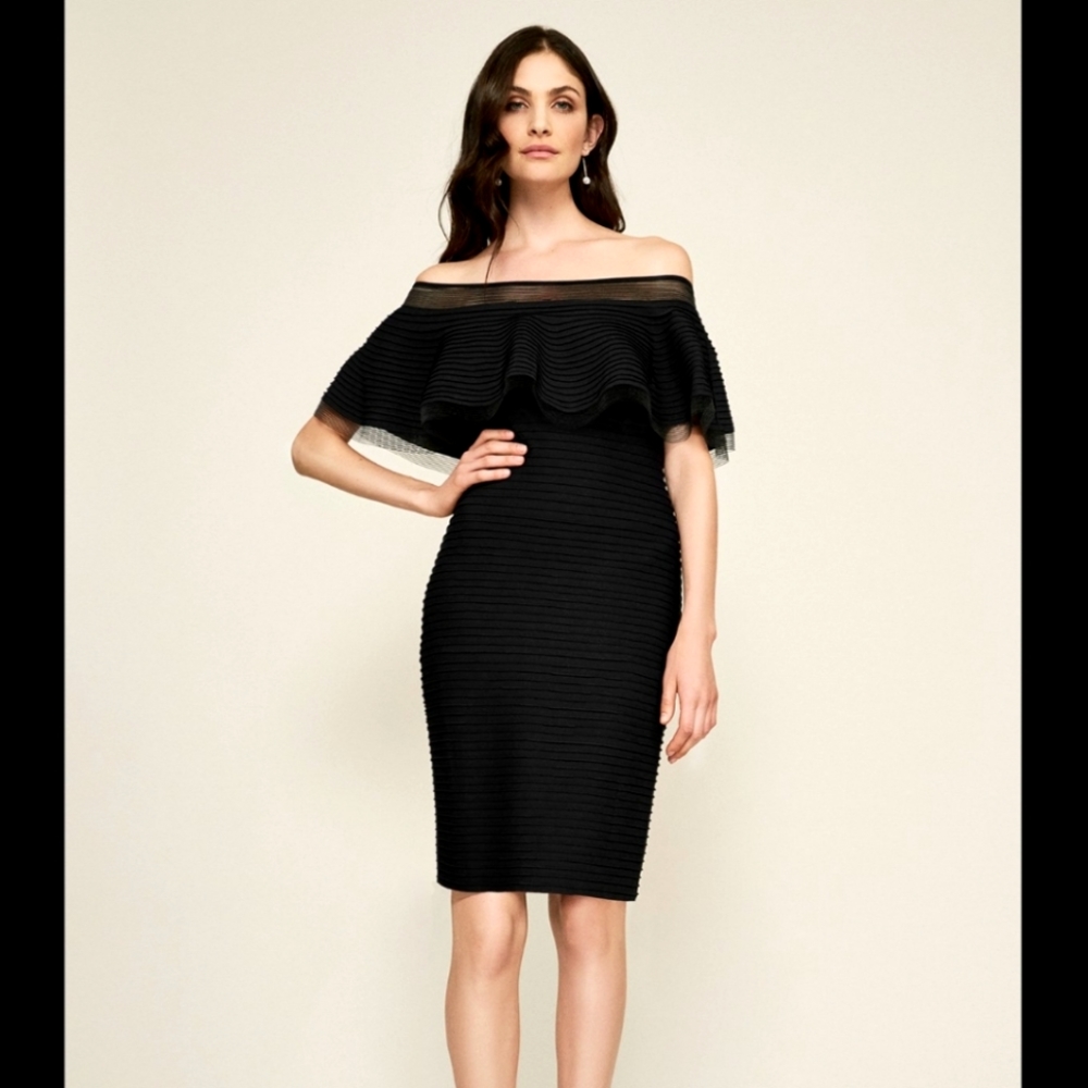 Tadashi Shoji Tabora off-shoulder ruffle dress
